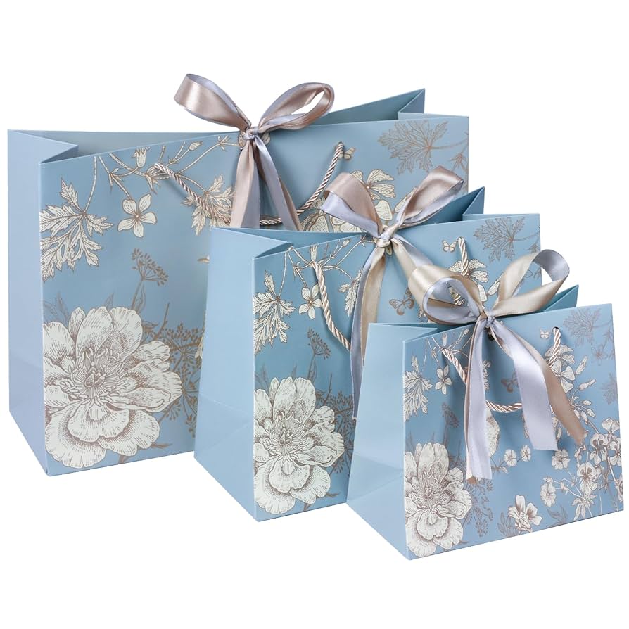 ホワイト紙袋 3枚セット 紙袋 高級 手提げ 光沢 B4 グロスホワイト B-4 270W×90D×420H